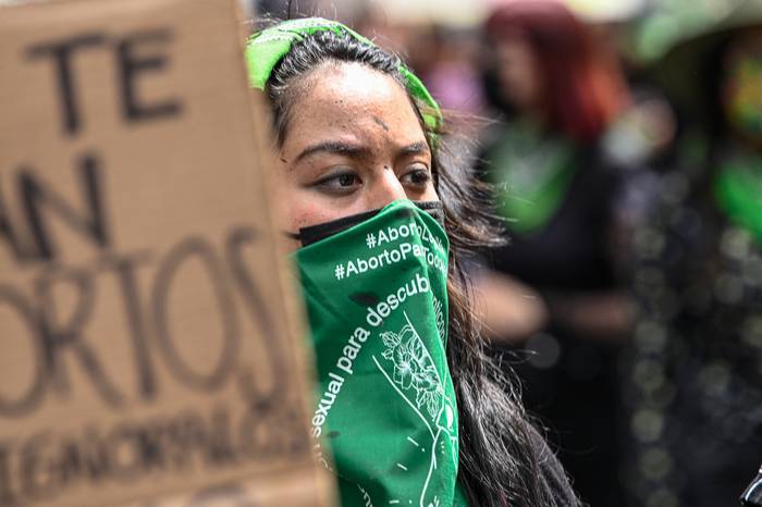 Marcha por el Día Internacional para la Despenalización del Aborto, el 28 de setiembre de 2021 en Toluca, México. · Foto: Amaresh V. Narro / Eyepix / NurPhoto