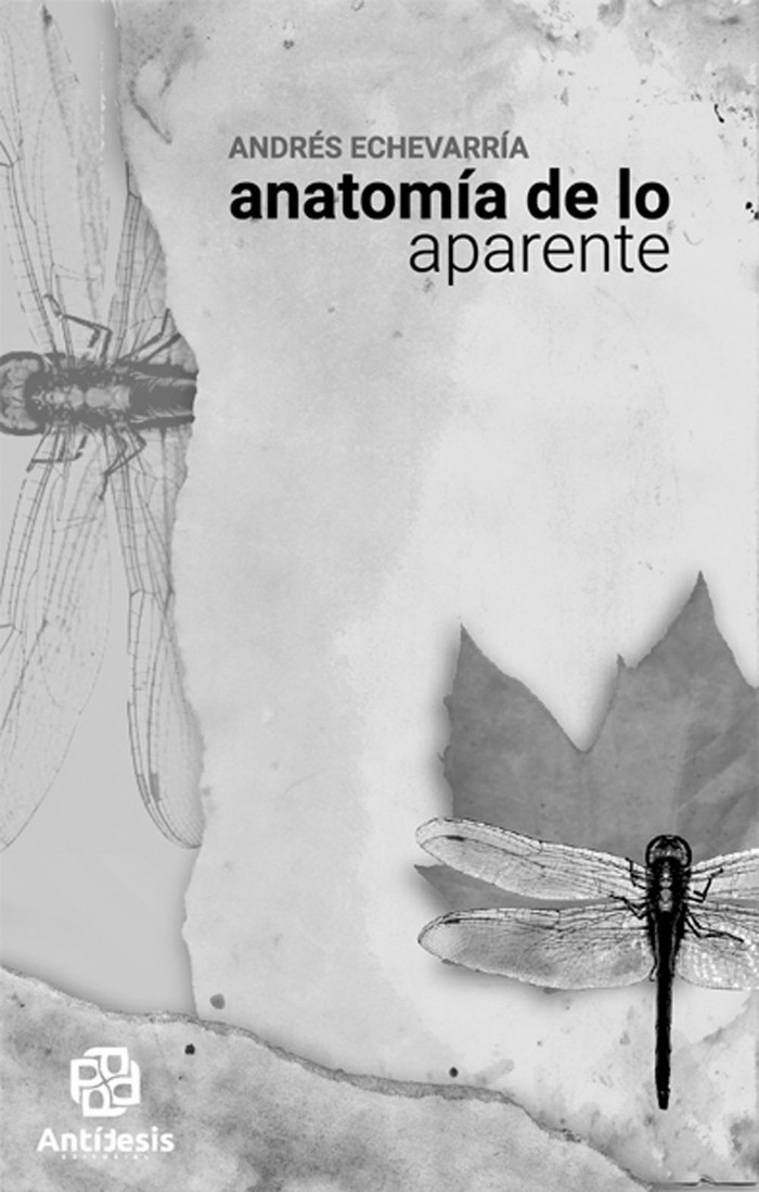 Anatomía de lo aparente, de Andrés
Echevarría. Antítesis Editorial, con
prólogo de Noemí Ulla. 78 páginas.
Montevideo, 2015.