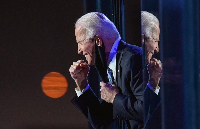 Joe Biden durante un discurso, el sábado, en Wilmington, Delaware.
 · Foto: Angela Weiss, AFP