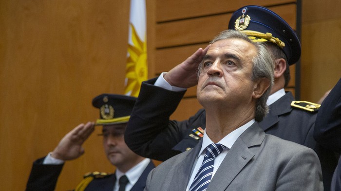Jorge Larrañaga, durante  la asunción en el Ministerio del Interior (archivo, marzo de 2020). · Foto: .