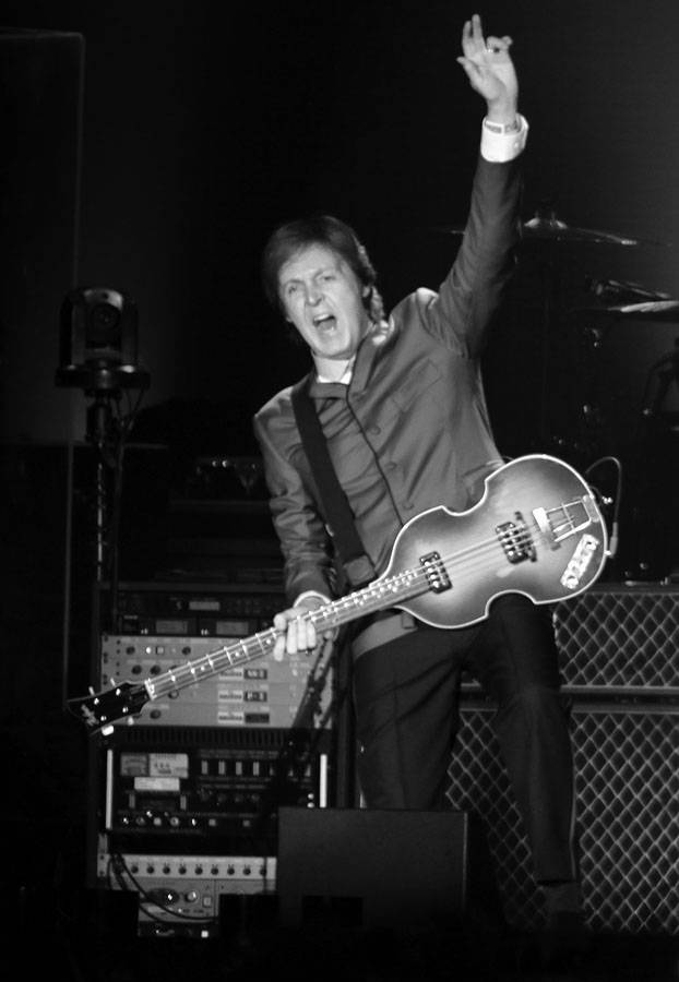 Paul McCartney, anoche en el estadio Centenario.