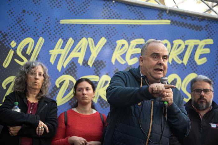 Joselo López, el 18 de abril, durante la movilización de COFE. · Foto: Gianni Schiaffarino