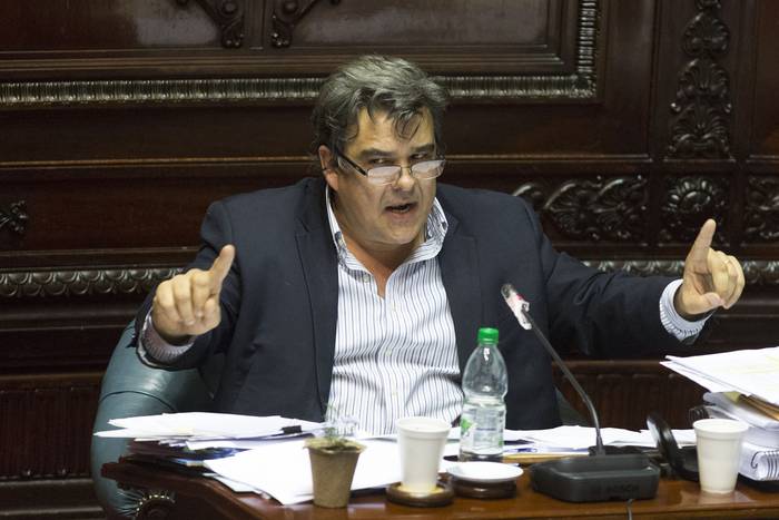 Carlos Camy, el 5 de junio, en el Senado.  · Foto: .