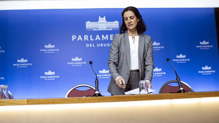 Azucena Arbeleche, el 1º de setiembre de 2022, en el Parlamento. · Foto: .