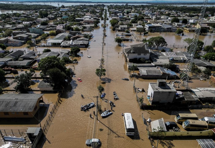 Inundaciones en El Dorado do Sul, en el estado de Río Grande do Sul. · Foto: Nelson Almeida, AFP