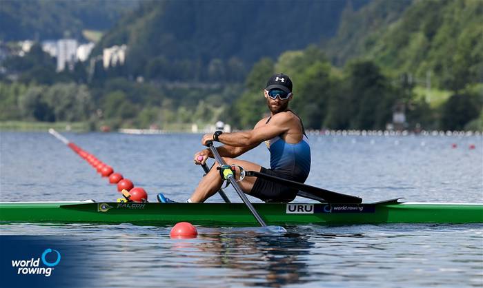 Bruno Cetraro en la Copa del Mundo de Remo, en Lucerna. Crédito: World Rowing.