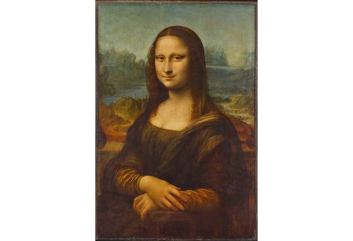 La Gioconda, de Leonardo da Vinci, Pintura al óleo sobre tabla de álamo.