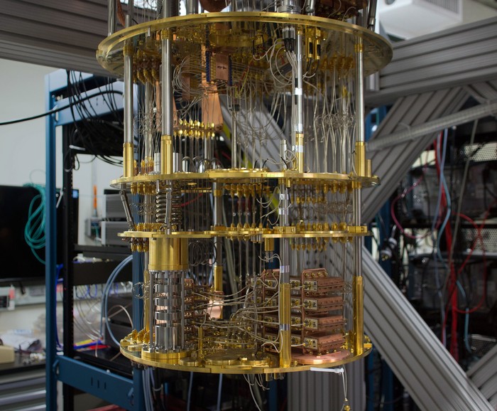 Interior de computadora cuántica de IBM. · Foto: IBM