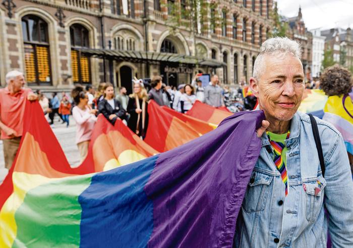 Marcha del Orgullo en el centro de Ámsterdam, el 7 de julio de 2023. · Foto: Sem van der Wal, ANP, AFP