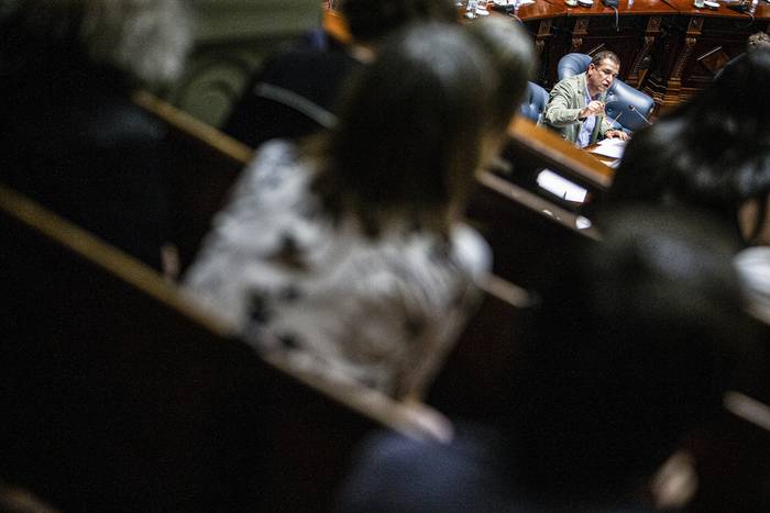 Sebastián da Silva, en la Cámara de Senadores (archivo, diciembre de 2022). · Foto: .