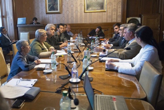 La Comisión de Medio Ambiente del Senado recibe a autoridades del Ministerio de Ambiente, el 8 de noviembre, en el Palacio Legislativo. · Foto: Alessandro Maradei