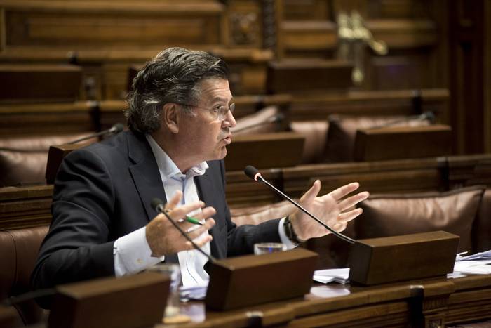 Pedro Bordaberry, durante una sesión de la Cámara de Senadores (archivo, febrero de 2019). · Foto: Federico Gutiérrez