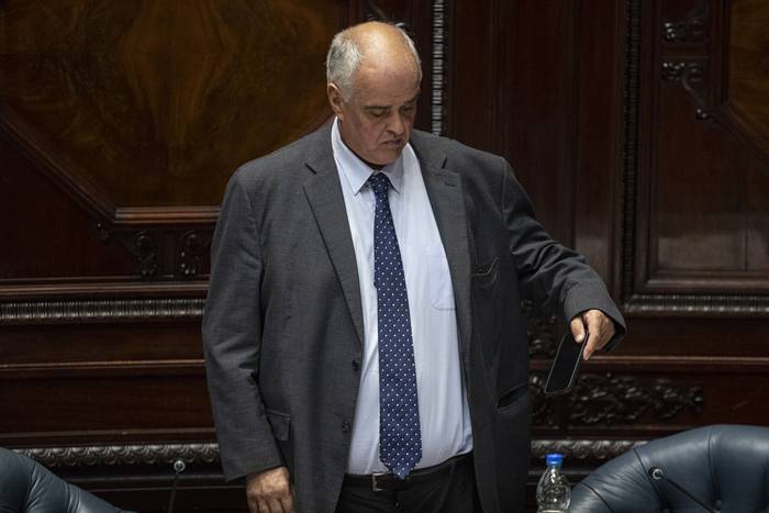 Gustavo Penadés, en la Cámara de Senadores del Palacio Legislativo (archivo, abril de 2023). · Foto: .