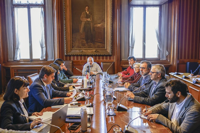 Comisión de Educación con autoridades de la Universidad de la República. · Foto: Ernesto Ryan