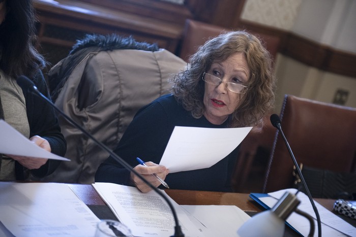 Constanza Moreira, el 26 de agosto, en la Comisión de Derechos Humanos del Senado. · Foto: Gianni Schiaffarino Constanza Moreira, el 26 de agosto, en la Comisión de Derechos Humanos del Senado. · Foto: Gianni Schiaffarino
