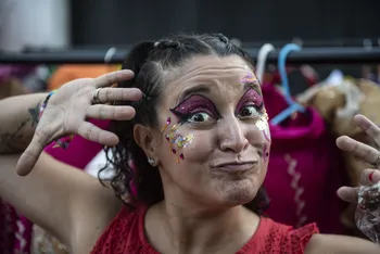 Dahiana Bassadone, el 24 de febrero, en la previa de la actuación en la liguilla en el Teatro de Verano. · Foto: Diego Vila