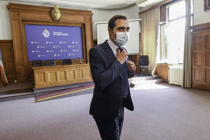 José Luis Satdjian, el 19 de marzo, en el Ministerio de Salud Pública.  · Foto: Federico Gutiérrez
