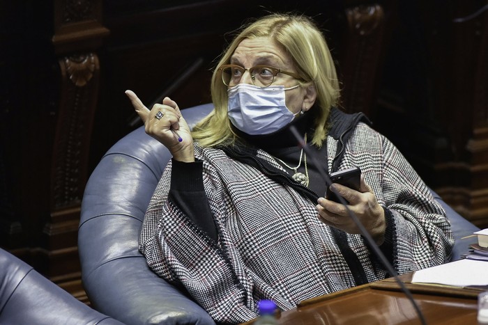 Graciela Bianchi, durante una sesión de la Cámara de Senadores (archivo, julio de 2021). · Foto: Federico Gutiérrez