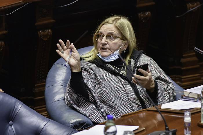 Graciela Bianchi, durante una sesión en la Cámara de Representantes (archivo, julio de 2021). · Foto: Federico Gutiérrez