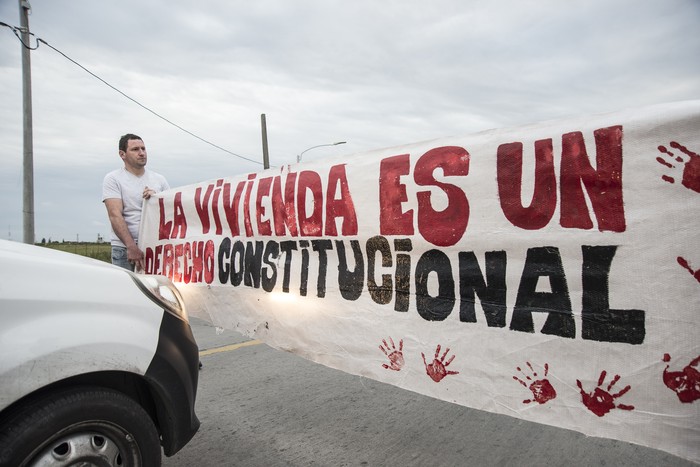Manifestación de familias en el barrio 30 de Julio (03.12.2021). · Foto: Natalia Rovira
