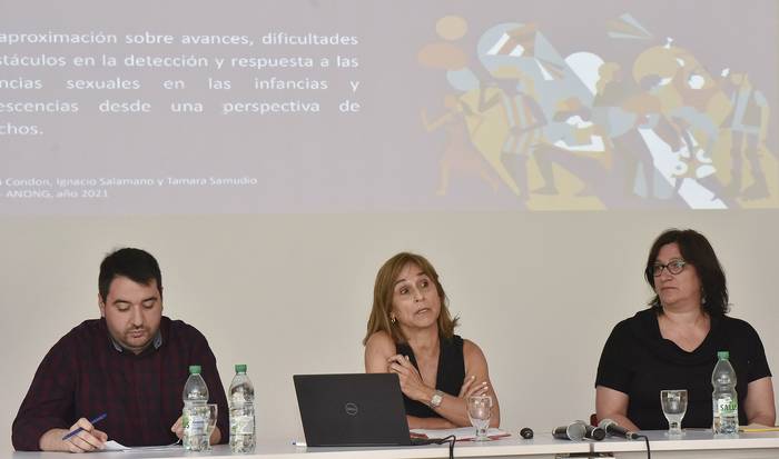 Carlos Zunino, Alicia Deus y Soledad González, en la Institución de Derechos Humanos. · Foto: Federico Gutiérrez
