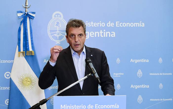 Sergio Massa, el 31 de octubre, en Buenos Aires. · Foto: Ministerio de Economía de Argentina, AFP