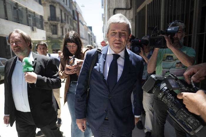 Alejandro Balbi, este lunes, en la Fiscalía General de la Nación. · Foto: Alessandro Maradei