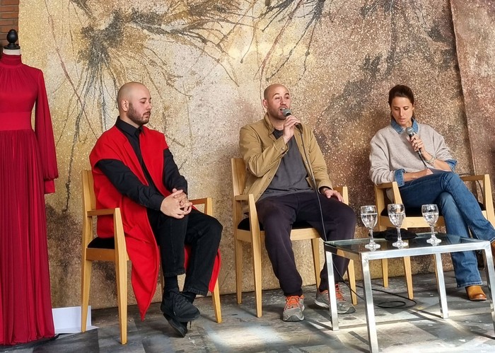 Tavo García, Erez Zohar y María Noel Riccetto, en conferencia de prensa en el Auditorio Adela Reta. · Foto: Ignacio Alcuri