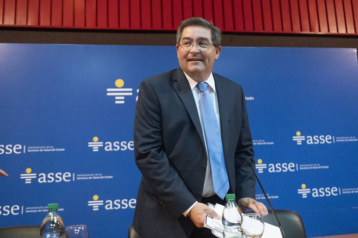Leonardo Cipriani se despide como presidente de ASSE, el 9 de mayo. · Foto: Alessandro Maradei