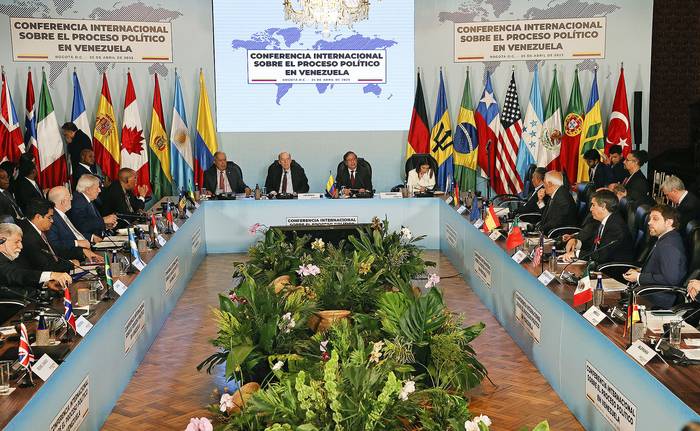 Inauguración de la Conferencia Internacional sobre el Proceso Político en Venezuela, en Bogotá (25.04.2023). · Foto: Mauricio Dueñas Castañeda, Efe