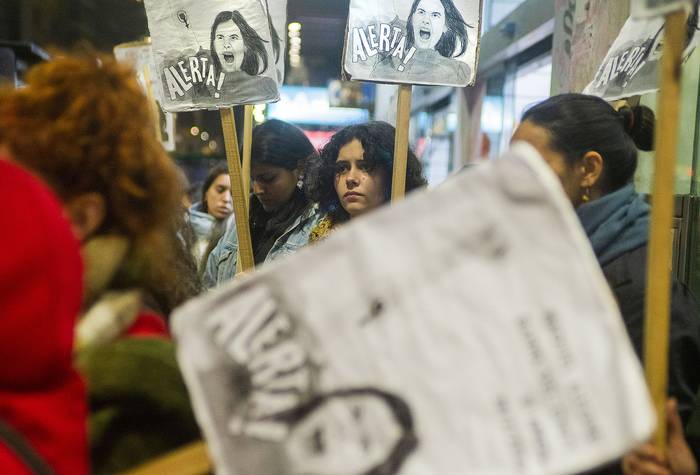 Alerta Feminista en el centro de Montevideo (archivo, agosto de 2022). · Foto: Alessandro Maradei