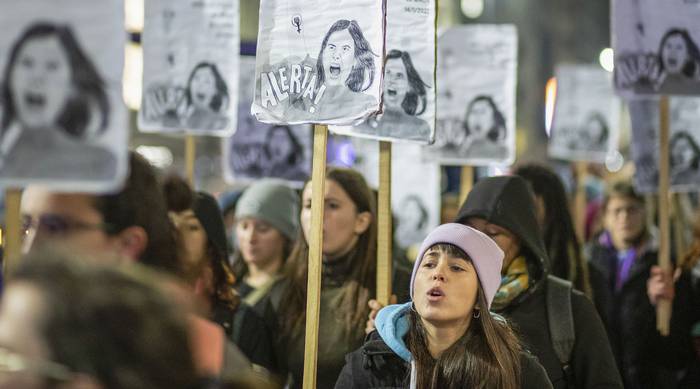 Alerta feminista en Montevideo (archivo, junio de 2022). · Foto: .
