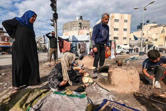 Campamento improvisado para palestinos desplazados en Rafah, en el sur de la Franja de Gaza (29.01.2024). · Foto: AFP