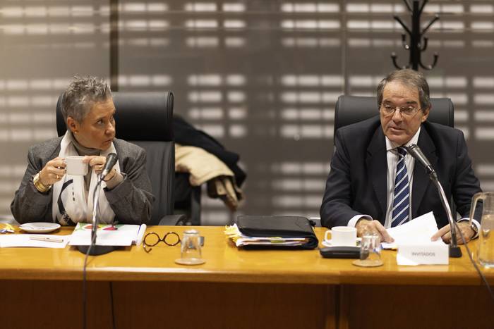 Jimena Fernández y Bernardo Legnani, el 15 de mayo, en el Parlamento. · Foto: Ernesto Ryan