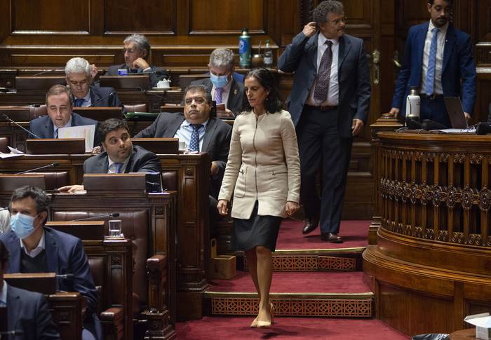 Azucena Arbeleche, este jueves, en la Cámara de Diputados. · Foto: Alessandro Maradei
