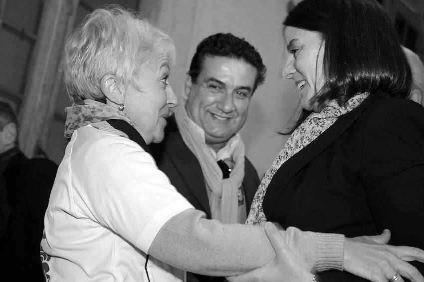 Selva Tabeira, Alfredo Silva y Beatriz Silva, ayer, en el hospital Vilardebó.