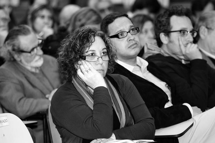 Graciela Mordecki en el seminario “Estrategia del país ante el proteccionismo de la región y la crisis internacional”, en la Facultad de Ciencias Económicas. (archivo, mayo de 2012)