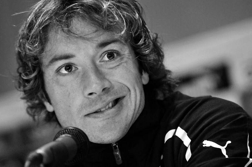 Diego Lugano, en conferencia de prensa, el martes 5 en Mendoza.