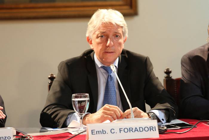 Carlos Foradori, el 28 de marzo de 2016, en el Palacio San Martín de Buenos Aires. · Foto: Omer Musa Targal, Agencia Anadolu, AFP