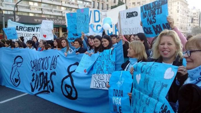 Marcha contra el aborto en Argentina. · Foto: s/d de autor