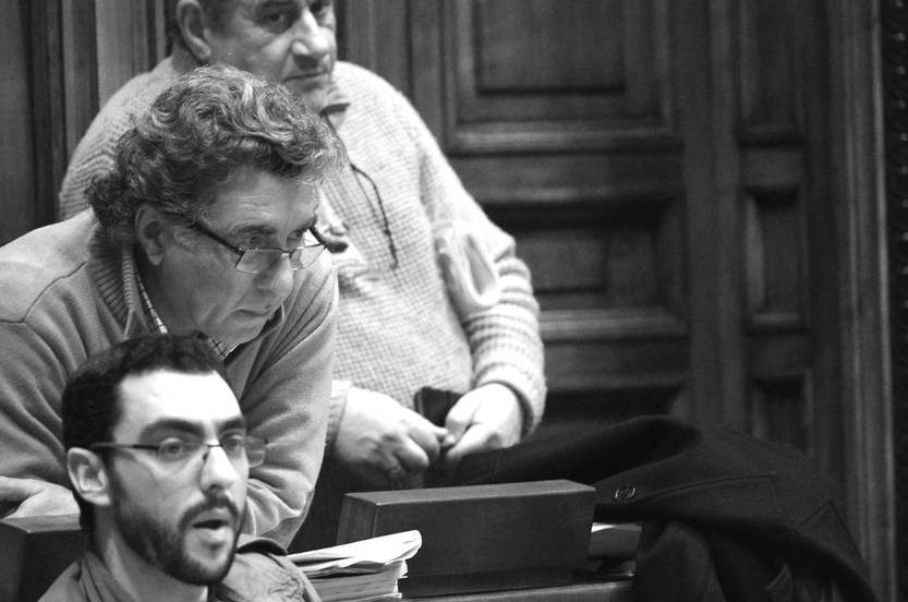 Gerardo Núñez, Darío Pérez y Sergio Mier, ayer, en la Cámara de Diputados. Foto: Pablo Vignali