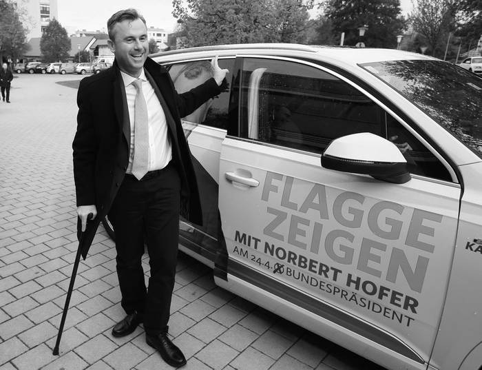 Norbert Hofer, candidato del Partido de la Libertad, ganador en primera ronda de las elecciones presidenciales del domingo en Austria. / Foto: Dieter Nagl, AFP