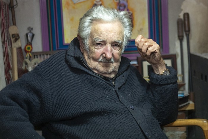 José Mujica en su casa en Rincón del Cerro. · Foto: .