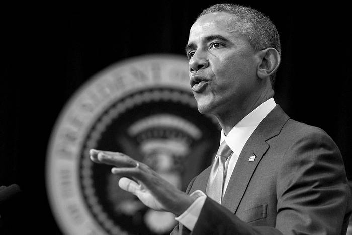 Barack Obama durante un discurso, ayer, en Washington, Estados Unidos. Foto: Michael Reynolds, Efe
