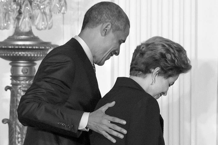 Barack Obama y Dilma Rousseff, tras ofrecer una rueda de prensa conjunta, ayer, en la Casa Blanca, Washington, Estados Unidos. Foto: Michael Reynolds, Efe