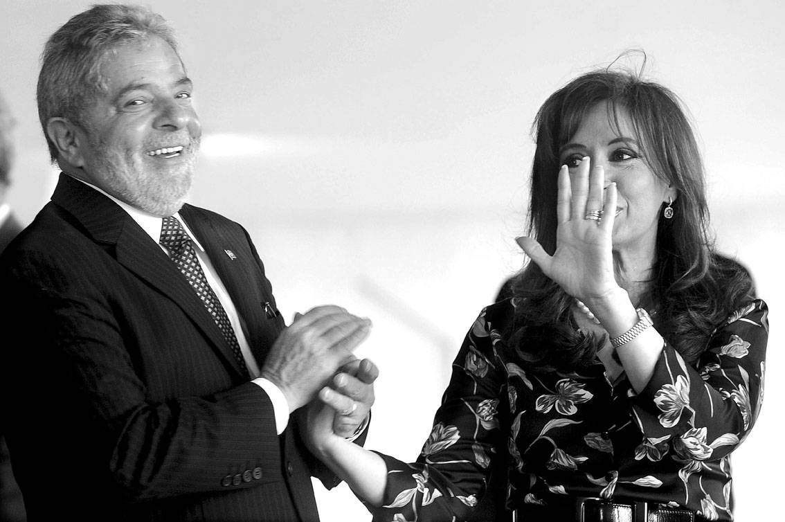 Luiz Inácio Lula da Silva y Cristina Fernández, en el Palacio de Itamaraty, sede de la cancillería, donde se reunieron para discutir asuntos de interés bilateral 