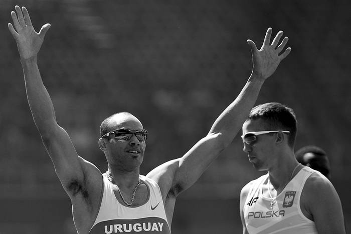 Andrés Silva después de la prueba de los 400 metros con vallas, ayer, en los Juegos Olímpicos
de Río de Janeiro 2016. Foto: Oliver Morin, Afp