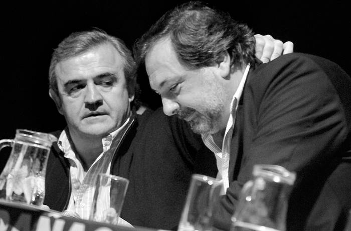 Jorge Larrañaga y Jorge Gandini. / Foto: Victoria Rodríguez (archivo, mayo de 2011)