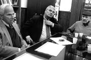 Robert Goldman, Wilder Tayler y Alejandro Artucio, de la Comisión Internacional de Juristas, ayer, en Crysol. Foto: Pablo Vignali