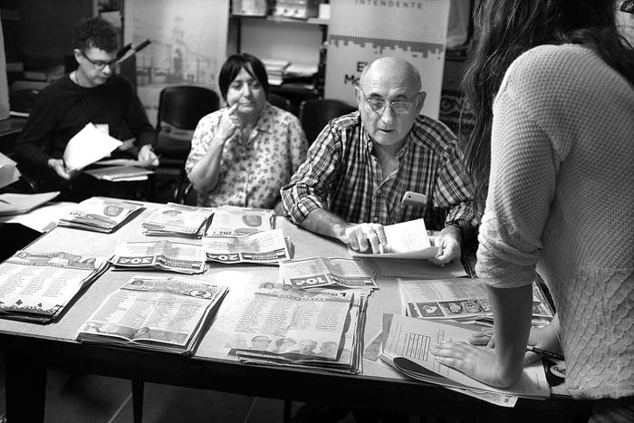 Escrutinio de las elecciones del Partido Socialista, ayer, en la Casa del Pueblo, Partido Socialista. Foto: Pablo Vignali